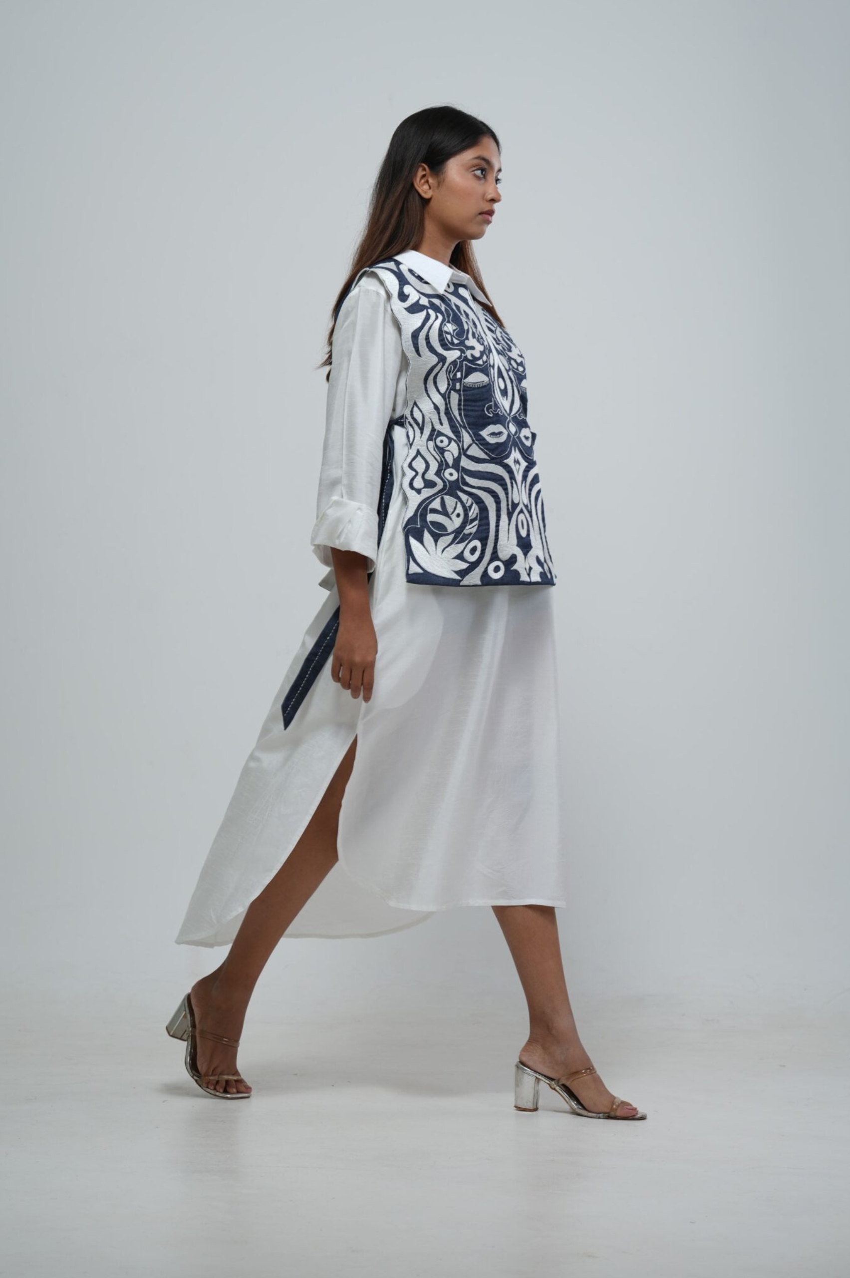 Indigo Grace Bemberg Silk & Cotton Dress