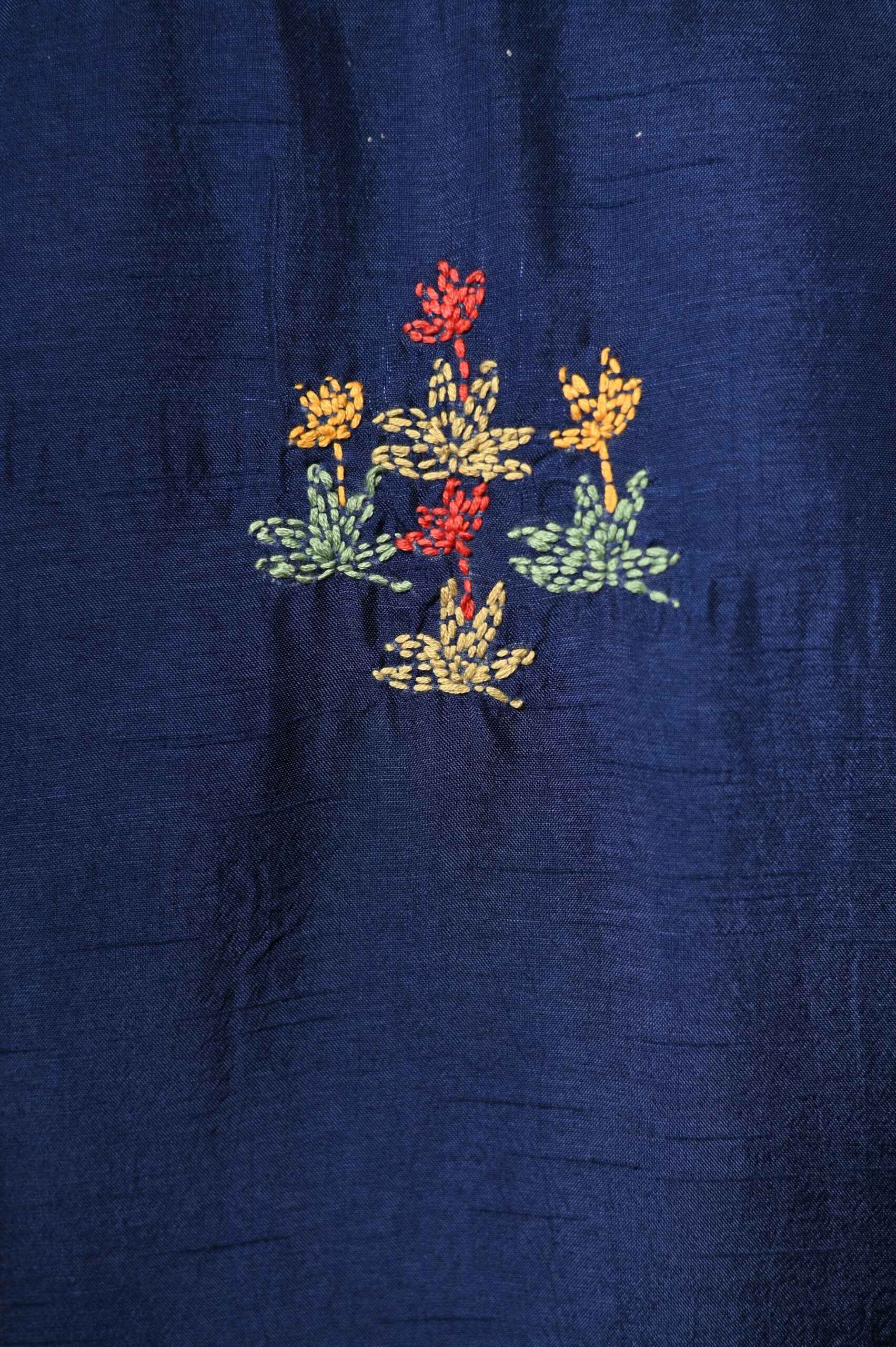Navy Blue Co-Ord Set with Kantha Pichwai Motif Embroidery thumbnail
