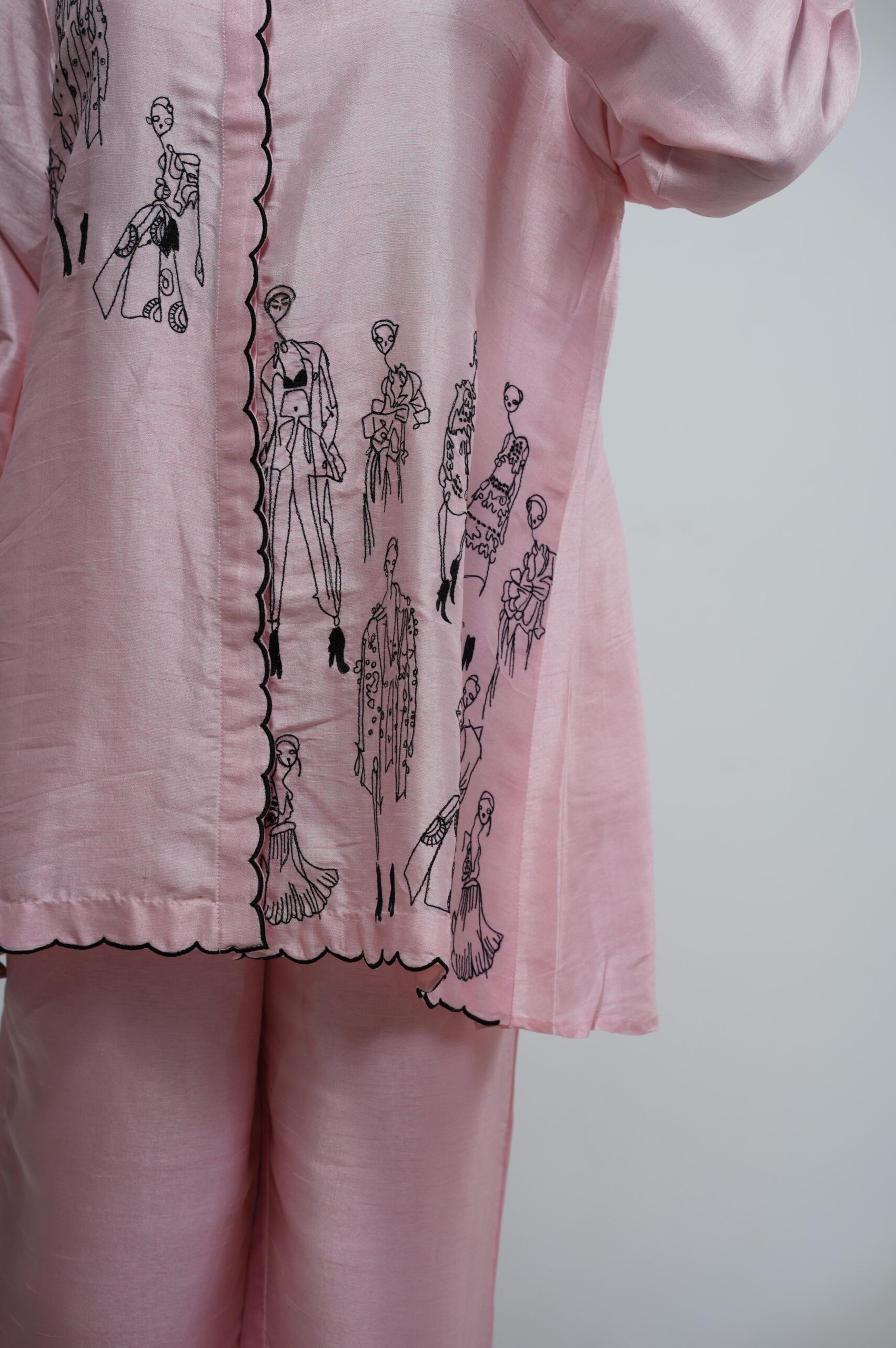 Baby Pink Bemberg Silk Co-ord Set thumbnail
