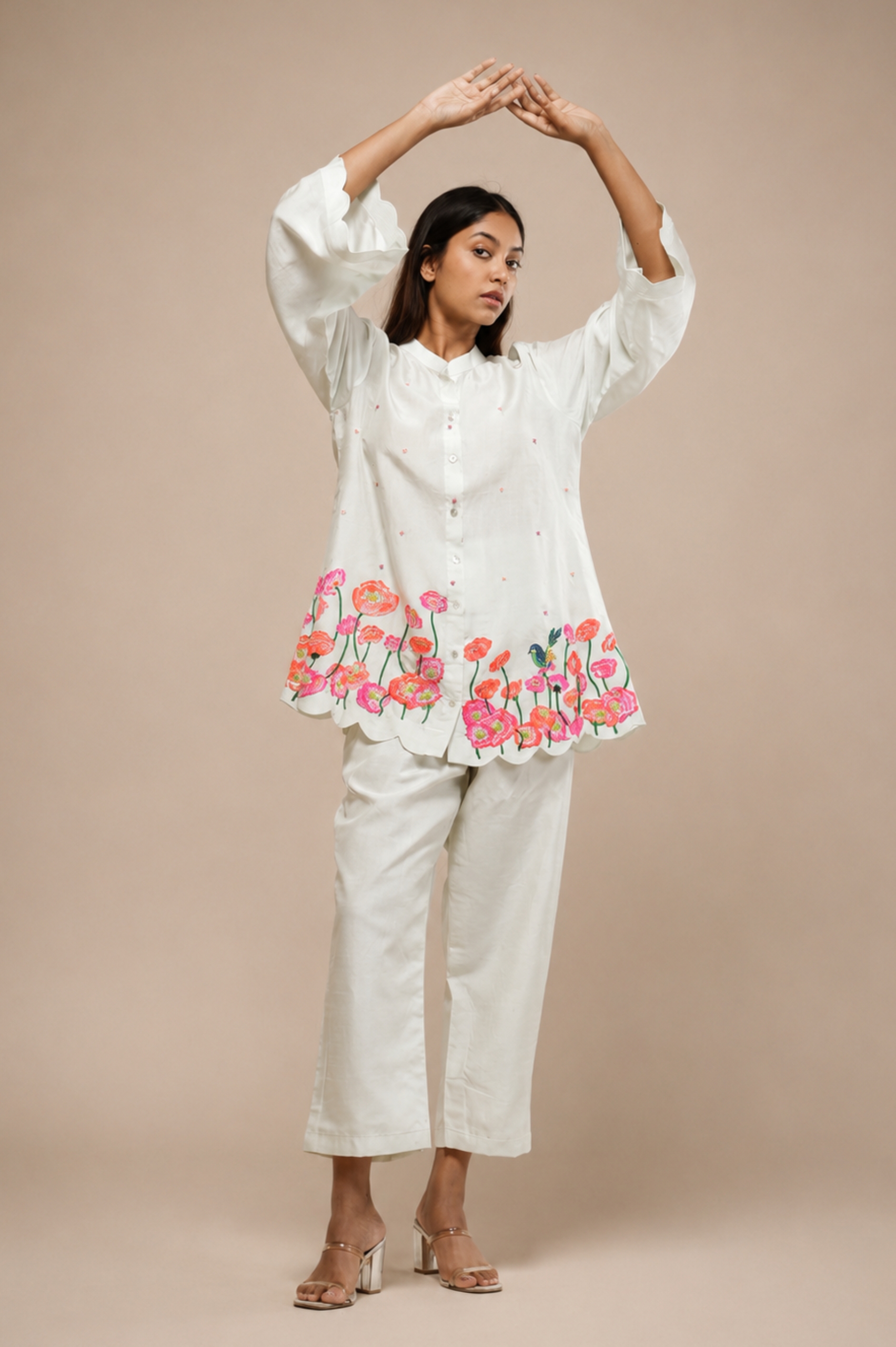 Pastel Green Co-Ord Set with floral embroidery