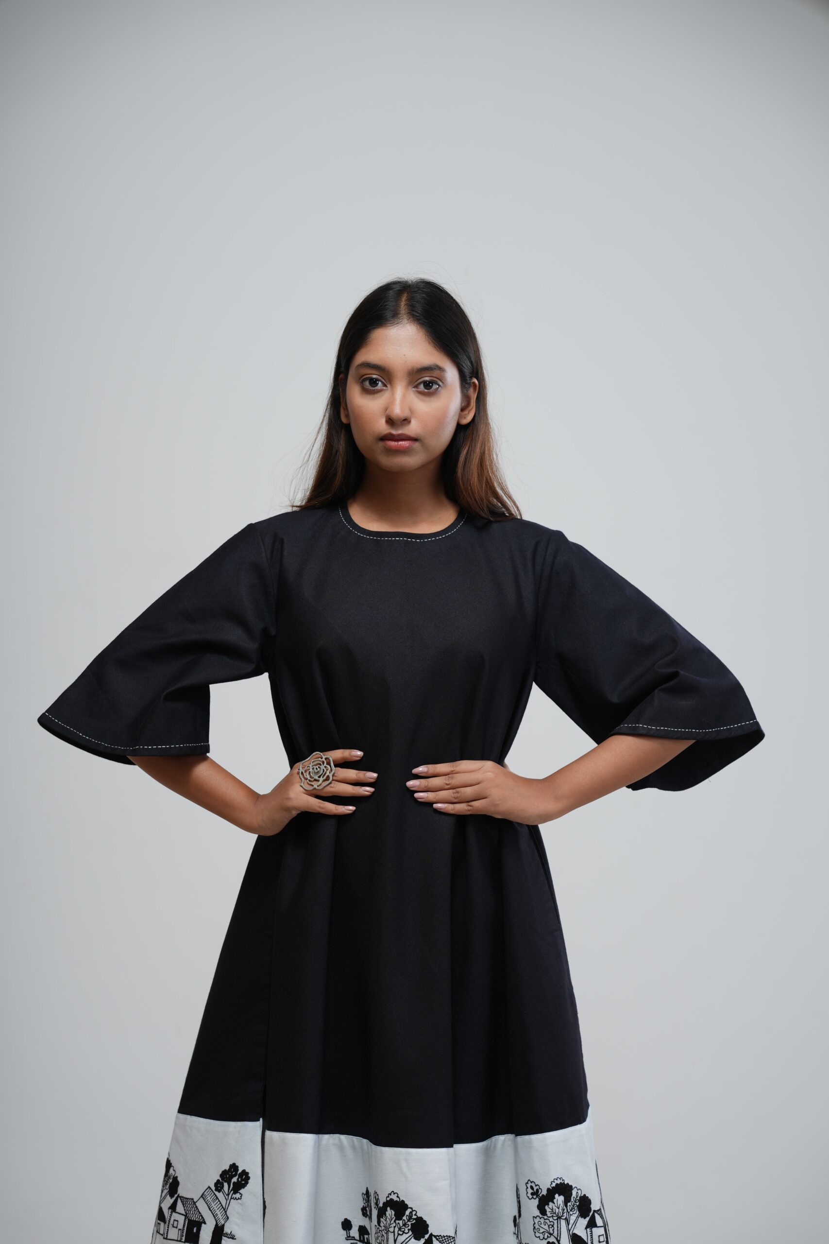Black and White Flare Dress thumbnail