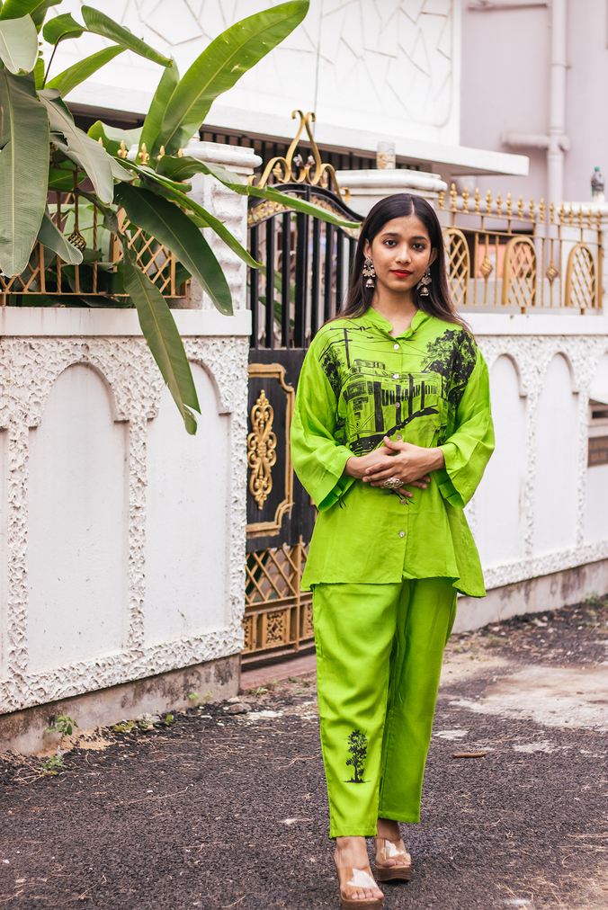 Bright Green Printed Co-Ord Set thumbnail