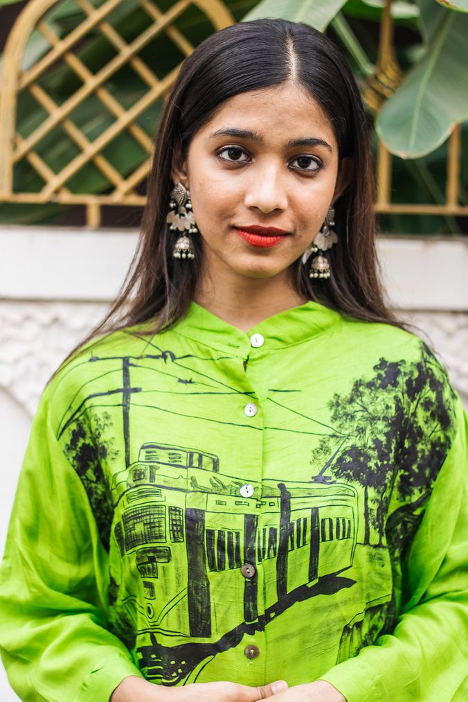 Bright Green Printed Co-Ord Set alternate view